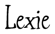The image contains the word 'Lexie' written in a cursive, stylized font.