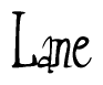 The image contains the word 'Lane' written in a cursive, stylized font.