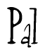 The image is a stylized text or script that reads 'Pal' in a cursive or calligraphic font.