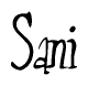 The image is of the word Sani stylized in a cursive script.