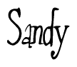 The image contains the word 'Sandy' written in a cursive, stylized font.