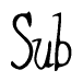 The image is of the word Sub stylized in a cursive script.