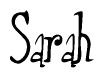 The image contains the word 'Sarah' written in a cursive, stylized font.