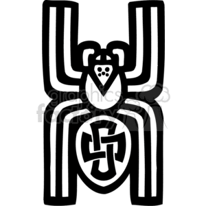 The image is a vector graphic of a stylized black widow spider, which is commonly associated with being spooky or scary, especially during Halloween. The design is simplified and bold, making it suitable for cutting with a vinyl cutter machine for various applications like decorations, t-shirts, or stickers.