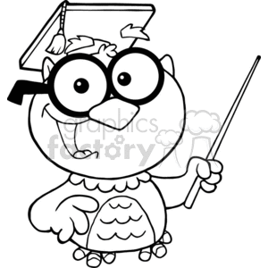 4298-Owl-Teacher-Cartoon-Character-With-Graduate-Cap-And-Pointer