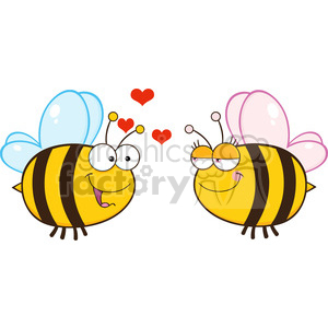 6553 Royalty Free Clip Art Cute Bee Looking Female Bee