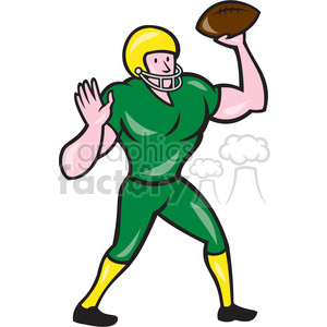 american football quarterback throwing OL