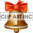 This gif animation shows a bell with a red bow on the top. It has the letter I inside