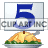 This animated GIF shows a thanksgiving turkey, with a blue spinning number 5 on a card above it