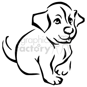 The image is a black and white drawing of a dog. It is a sketch-style artwork. The dog has a large head and a short body, with a short tail and four legs. It is facing forward, with its tongue sticking out of its mouth. The drawing has a lot of detail and texture, with intricate lines.