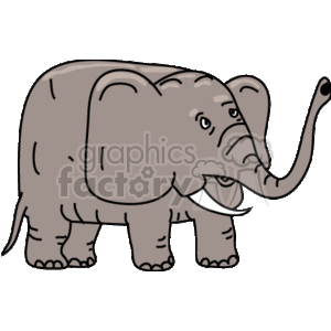 The clipart image depicts a cartoon male African elephant cartoon character.

