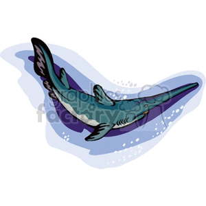 The clipart image depicts a stylized representation of an ancient marine reptile, resembling something like a plesiosaur, known from the time of the dinosaurs.