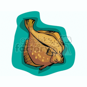 The image is a clipart illustration of a tropical fish. It is depicted in a stylized manner with a curvy outline and spotted pattern on its body, suggesting it could be an exotic species.