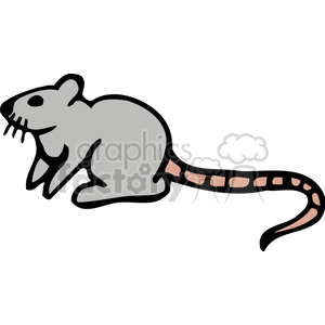 This image is a simple representation of a gray rat , leaning up on its back legs  