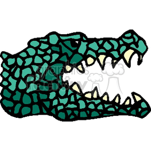 green scaly crocodile