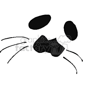 The image appears to be a simplified black and white clipart of a seal's face. It includes basic elements like eyes, whiskers, and a nose, indicating the facial features of a seal.