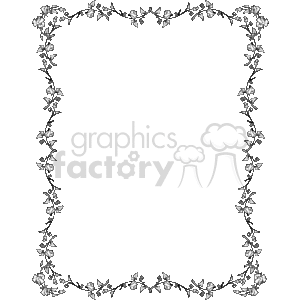 The clipart image features a decorative border composed of intricately designed roses with stems and leaves. This floral frame is rectangular, creating an elegant outline that could be used for stationery, invitations, or as a design element in various creative projects.