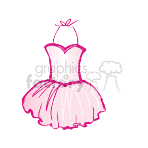 The clipart image displays a pink ballet tutu. It's a type of dress commonly associated with ballerinas, featuring a snug bodice and a flared skirt designed for dance performances.
