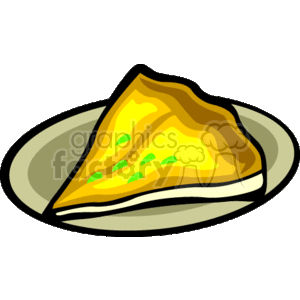 The image shows a slice of cheese pizza with what appears to be green herbs sprinkled on top. It's placed on a plate or a dish.