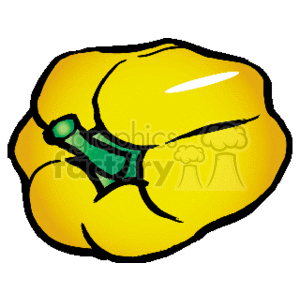 The image is a clipart of a yellow bell pepper.