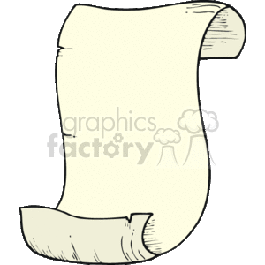 The clipart image depicts a blank scroll or piece of paper, commonly associated with a list or a scroll that could be used by Santa Claus to list presents or gifts for Christmas.