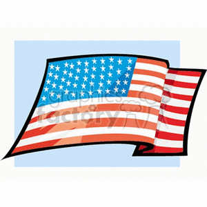The clipart image shows a stylized version of the United States flag, also known as the American flag. The flag is depicted with its characteristic stripes and a blue field with white stars, which represent the 50 states of the country.