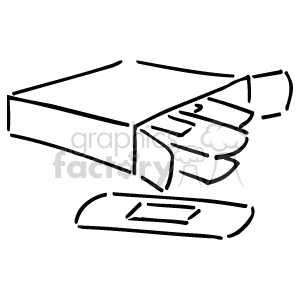 This clipart image contains adhesive bandages, commonly referred to as band-aids, that are typically used for small wound care. The bandages are illustrated in an open box, suggesting that they are ready for use.
