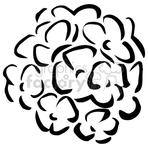 The image provided appears to be a simple line art drawing of a floral design. The drawing comprises several abstract shapes collectively representing a bunch of flowers or a floral pattern.