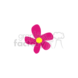 The image is a simple clipart illustration of a pink daisy with a yellow center.