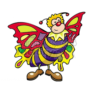 clown in a butterfly costume 