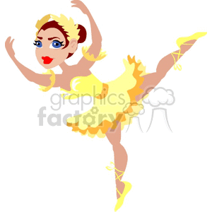 A Woman in a Yellow Ballerina Costume Dancing