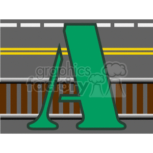 Letter A with Transportation Background
