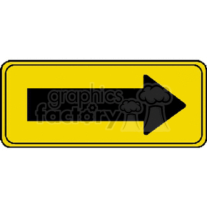 Yellow Go Right Road Sign