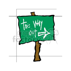 This way out sign with right arrow