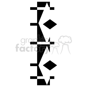 The image appears to be a black and white abstract clipart featuring geometric shapes arranged in such a way that they create a sense of movement or direction, resembling arrows pointing upwards and downwards. The shapes are overlapping, with negative space creating additional elements within the design.