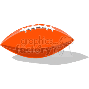 The image is a clipart representation of an American-style football. It features an oval-shaped ball, typically used in American football, with a brown/orange color and white laces on the top.