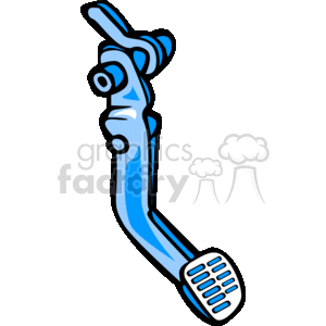 This clipart image contains a stylized representation of a vehicle's pedal. It appears to be a single pedal with a pattern on the front surface that is typical of the texture you'd find on a car's foot pedals, which aids in grip.