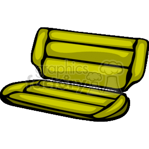 The clipart image features a simplified representation of a car seat, which is a part of a vehicle's interior designed for passenger seating.