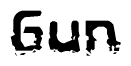 The image contains the word Gun in a stylized font with a static looking effect at the bottom of the words