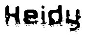 The image contains the word Heidy in a stylized font with a static looking effect at the bottom of the words