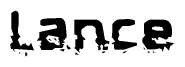 The image contains the word Lance in a stylized font with a static looking effect at the bottom of the words