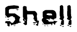 The image contains the word Shell in a stylized font with a static looking effect at the bottom of the words