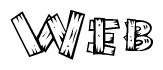 The clipart image shows the name Web stylized to look as if it has been constructed out of wooden planks or logs. Each letter is designed to resemble pieces of wood.