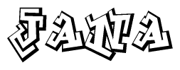 The clipart image features a stylized text in a graffiti font that reads Jana.