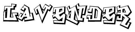 The clipart image features a stylized text in a graffiti font that reads Lavender.