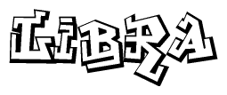 The clipart image features a stylized text in a graffiti font that reads Libra.