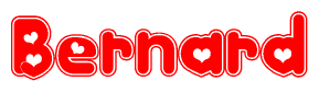 The image displays the word Bernard written in a stylized red font with hearts inside the letters.