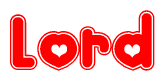 The image displays the word Lord written in a stylized red font with hearts inside the letters.