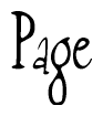 The image is a stylized text or script that reads 'Page' in a cursive or calligraphic font.