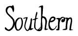 The image is a stylized text or script that reads 'Southern' in a cursive or calligraphic font.